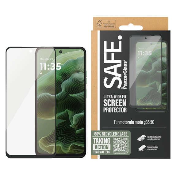 Tvrzené sklo pro Motorola Moto G35, Černá, SAFE by PanzerGlass