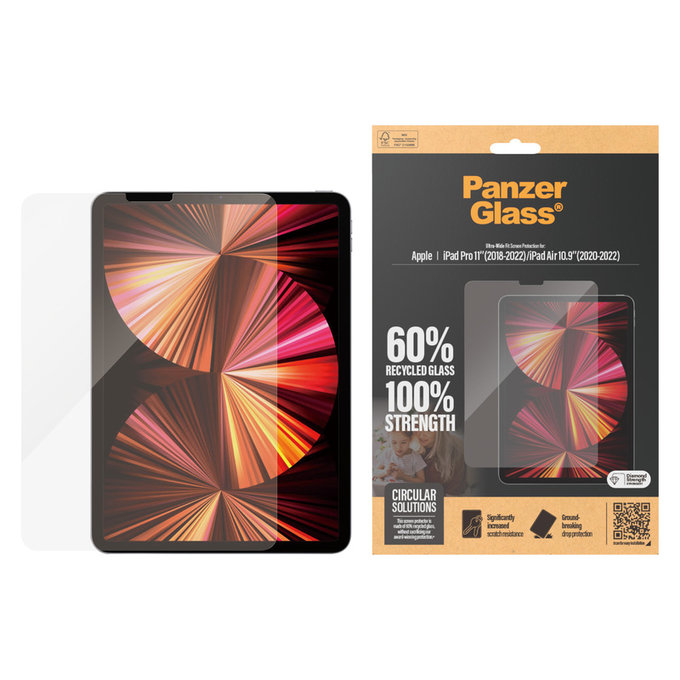 Tvrzené sklo UWF pro iPad Pro 11"/Air 10,9'', Čirá, PanzerGlass