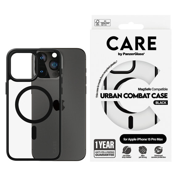 Pouzdro Urban Combat s MagSAFE by PanzerGlass pro iPhone 15 Pro Max, Černá, PanzerGlass