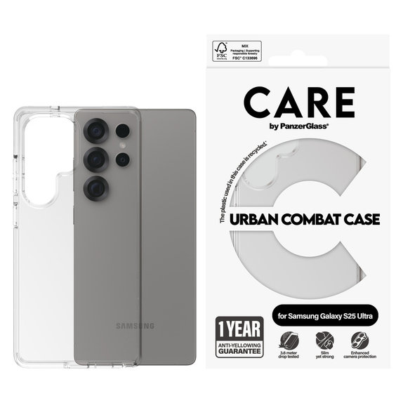Pouzdro Urban Combat pro Samsung Galaxy S25 Ultra, Transparentní, PanzerGlass