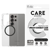 Pouzdro Urban Combat s černým QI pro Samsung Galaxy S25 Ultra, Transparentní, PanzerGlass