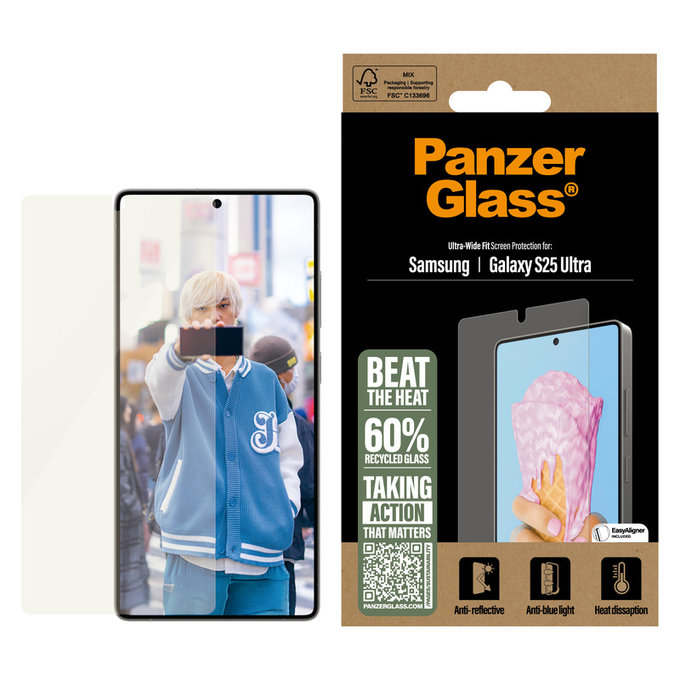 Tvrzené sklo UWF All-in-One s aplikátorem pro Samsung Galaxy S25 Ultra, Čirá, PanzerGlass