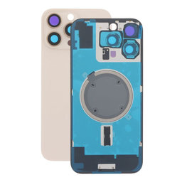 Apple iPhone 16 Pro Max - Sklo Zadního Housingu + Sklíčko Kamery + Kovová Destička + Magsafe Magnet (Desert Titanium)