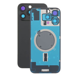 Apple iPhone 16 Pro Max - Sklo Zadního Housingu + Sklíčko Kamery + Kovová Destička + Magsafe Magnet (Black Titanium)