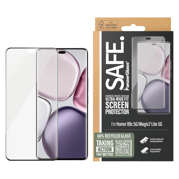 Tvrzené sklo UWF pro Honor X9c 5G/Magic7 Lite 5G, Černá, SAFE by PanzerGlass