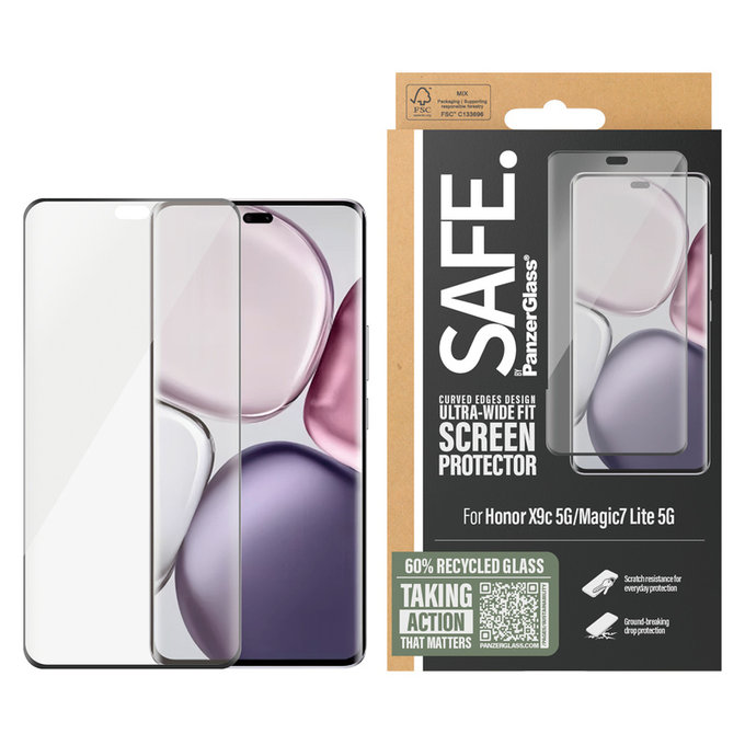 Tvrzené sklo UWF pro Honor X9c 5G/Magic7 Lite 5G, Černá, SAFE by PanzerGlass
