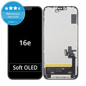 Displej Soft OLED pro iPhone 16e, Dotykové sklo s rámem, FixPremium