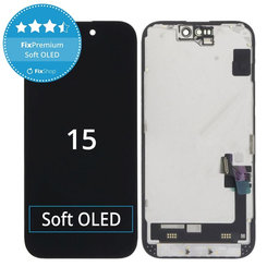 Displej Soft OLED pro iPhone 15 - Dotykové sklo + Rám, DIAGNOSTIC
