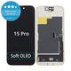 Displej Soft OLED pro iPhone 15 Pro - Dotykové sklo + Rám, DIAGNOSTIC