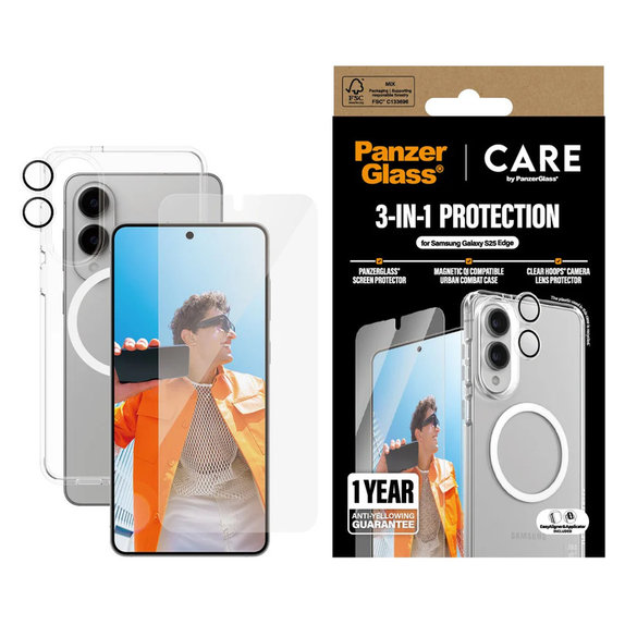 Bundle 3v1 pro Samsung Galaxy S25 Edge, PanzerGlass