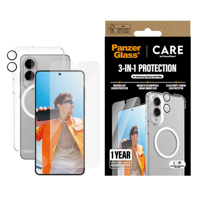 Bundle 3v1 pro Samsung Galaxy S25 Edge, PanzerGlass