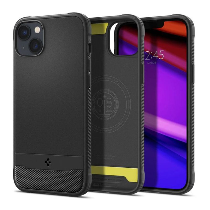 Spigen - Pouzdro Rugged Armor s MagSafe pro iPhone 14, Matte Black