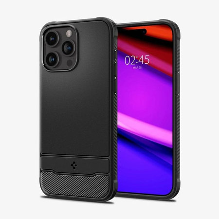 Spigen - Pouzdro Rugged Armor s MagSafe pro iPhone 15 Pro, Matte Black