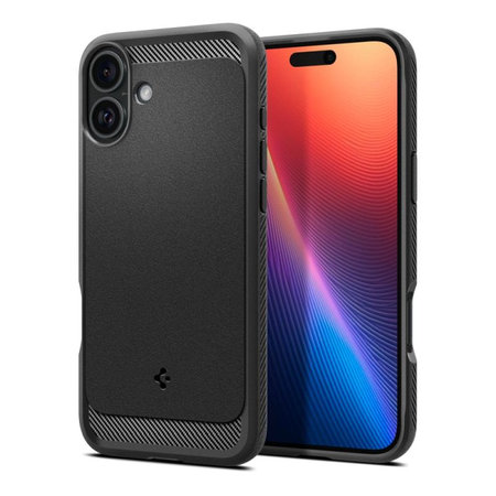 Spigen - Pouzdro Rugged Armor s MagSafe pro iPhone 16, Matte Black