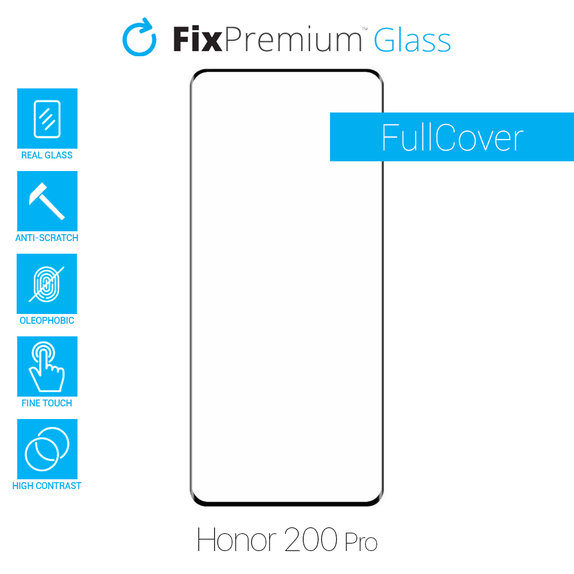 FixPremium FullCover Glass - Tvrzené sklo pro Honor 200 Pro