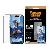 Tvrzené sklo UWF s aplikátorem pro iPhone 17/16 Pro, Černá, PanzerGlass