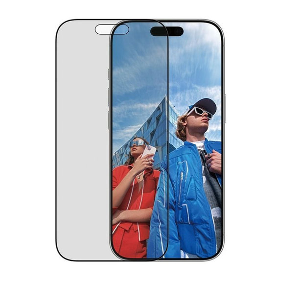 Tvrzené sklo UWF 2-Way Privacy s Fastfit pro iPhone 17/16 Pro, Černá, PanzerGlass