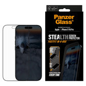 Tvrzené sklo UWF Stealth s Fastfit pro iPhone 17/16 Pro, Černá, PanzerGlass