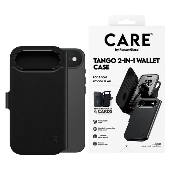 Pouzdro Wallet Tango Two-In-One s MagSAFE by PanzerGlass pro iPhone Air, Černá, PanzerGlass