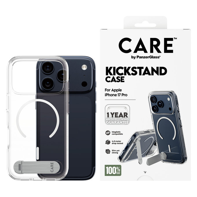 Pouzdro Kickstand pro iPhone 17 Pro, Transparentní, PanzerGlass