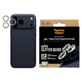Ochranný kryt objektivu Hoops pro iPhone 17 Pro Max/17 Pro/16 Pro Max/16 Pro, Glitter Silver, PanzerGlass