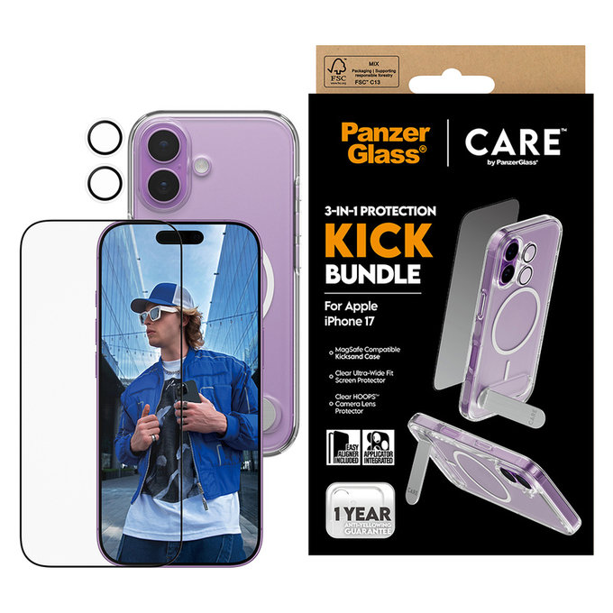 Bundle 3v1 Kick pro iPhone 17, PanzerGlass
