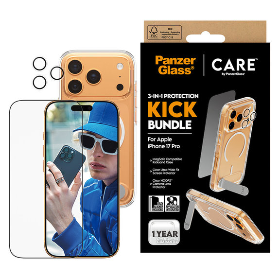 Bundle 3v1 Kick pro iPhone 17 Pro, PanzerGlass