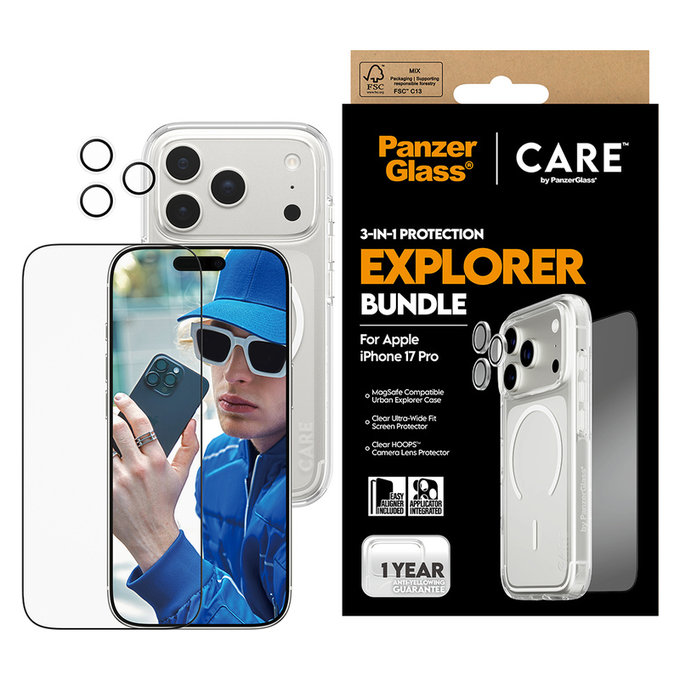 Bundle 3v1 Explorer pro iPhone 17 Pro, PanzerGlass