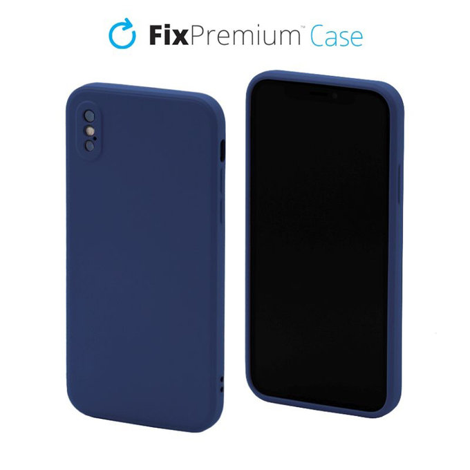 FixPremium - Silikonové Pouzdro pro iPhone X a XS, modrá