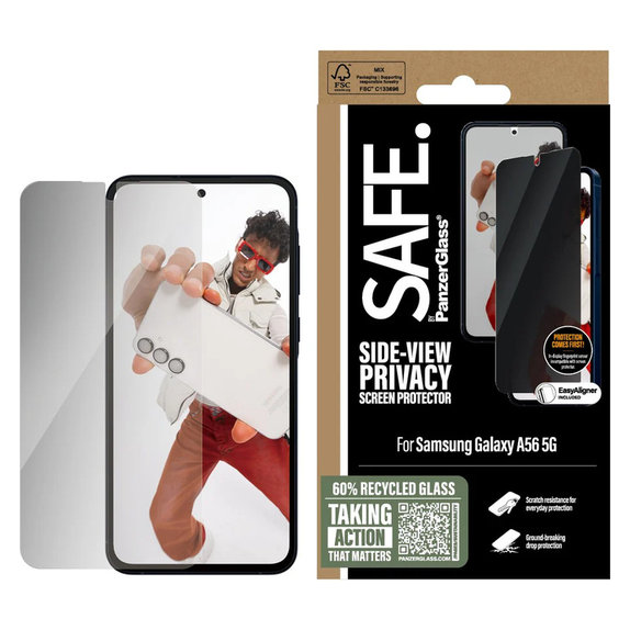 Tvrzené sklo UWF Privacy pro Samsung Galaxy A56 5G, Černá, SAFE by PanzerGlass