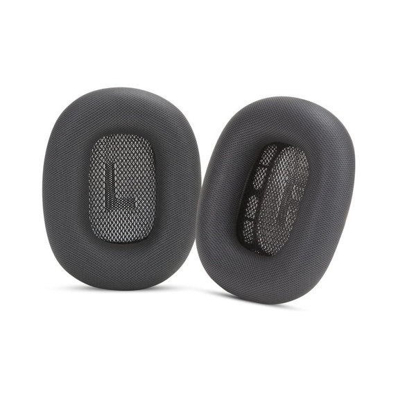 Náhradní Náušníky pro Apple AirPods Max, Paměťová pěna + Kůže, Černé, 1 pár