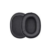 Náhradní Náušníky pro Audio-Technica ATH-MSR7, ATH-M50x, Paměťová pěna + Kůže, Černé, 1 pár