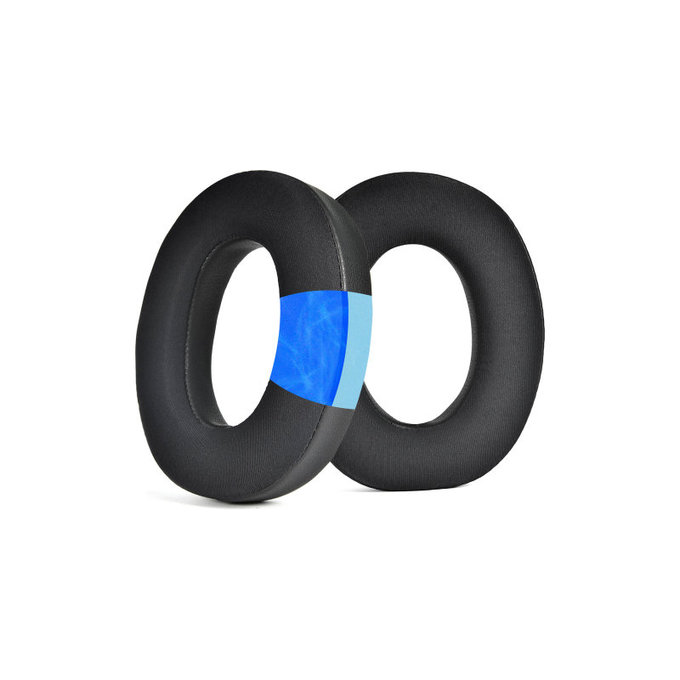 Náhradní Náušníky pro Bowers & Wilkins PX7 S2, PX8, Paměťová pěna + PU kůže + Textil, Černé, Chladivý gel, 1 pár