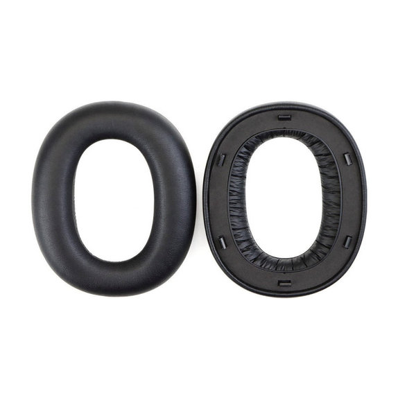 Náhradní Náušníky pro Edifier W860NB Pro, WH950NB, Paměťová pěna + Kůže, Černé, 1 pár