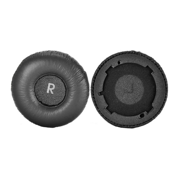 Náhradní Náušníky pro JBL Tune 600BTNC, Paměťová pěna + Kůže, Černé, 1 pár