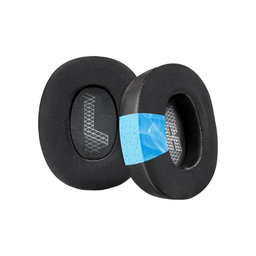 Náhradní Náušníky pro JBL Live 650, 660, E65, Paměťová pěna + Kůže + Textil, Černé, Chladivý gel, 1 pár