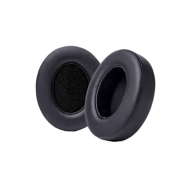 Náhradní Náušníky pro Beats Studio 2, 3, Paměťová pěna + Kůže, Černé, 1 pár