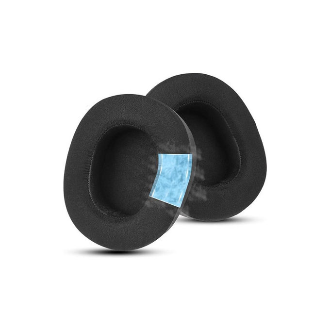 Náhradní Náušníky pro Steelseries Nova Pro, Paměťová pěna + Textil, Černé, Chladivý gel, 1 pár