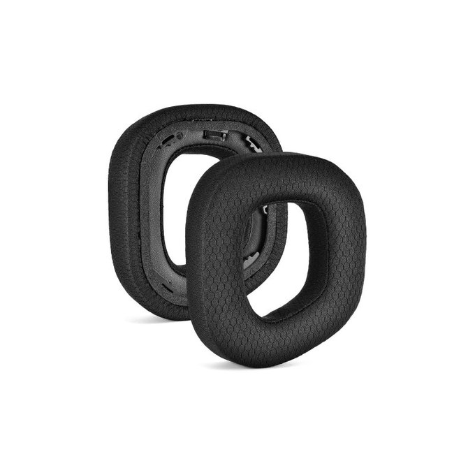 Náhradní Náušníky pro Corsair HS80, Paměťová pěna + Velurové, Černé, 1 pár
