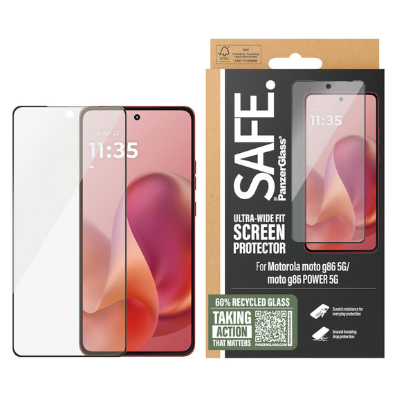 Tvrzené sklo UWF pro Motorola Moto G86 Power, Černá, SAFE by PanzerGlass