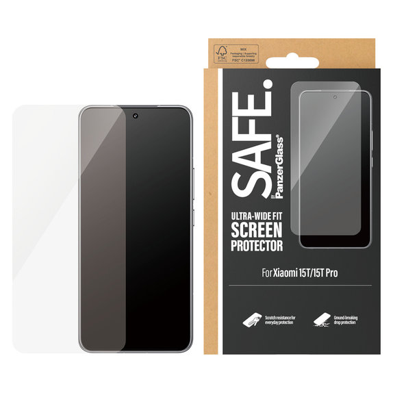 Tvrzené sklo UWF pro Xiaomi 15T/15T Pro, Černá, SAFE by PanzerGlass
