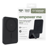 Bezdrátová PowerBank 5000 mAh s otočným stojánkem, 20 W, kompatibilní s MagSafe, Qi2/USB-C, Space Black, empower