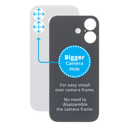 Apple iPhone 17 - Sklo Zadního Housingu se Zvětšeným Otvorem na Kameru (White)