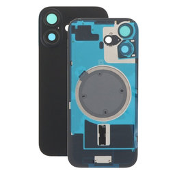 Apple iPhone 17 - Sklo Zadního Housingu + Sklíčko Kamery + Kovová Destička + Magsafe Magnet (Black)
