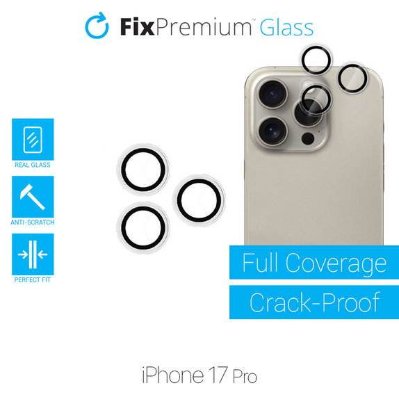 FixPremium Glass - Tvrzené Sklo Zadní Kamery bez Rámu pro iPhone 17 Pro