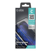 Univerzální tvrzené sklo Omniglass C, Černá, SBS