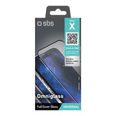 Univerzální tvrzené sklo Omniglass X, Černá, SBS