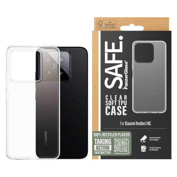 Pouzdro TPU pro Xiaomi Redmi 14C, Transparentní, SAFE by PanzerGlass