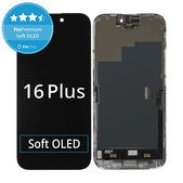 Displej Soft OLED pro iPhone 16 Plus - Dotykové sklo + Rám, DIAGNOSTIC