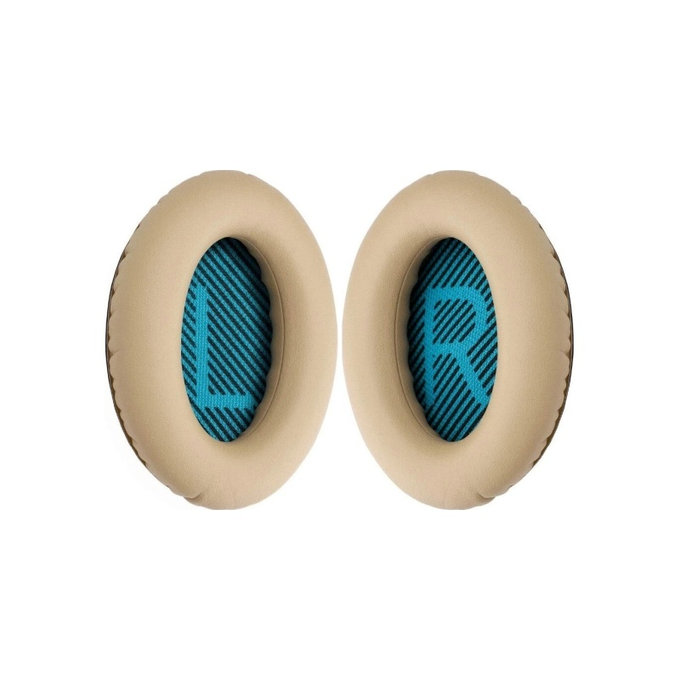 Náhradní Náušníky pro Bose QuietComfort 2, 15, 25 a 35, Paměťová pěna + PU kůže, Khaki, 1 pár